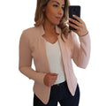 Guangzhou Auyan Women's Double Breasted Waistcoat Blazer Suit New Casual Professional Loose Polyester Long Solid Pattern