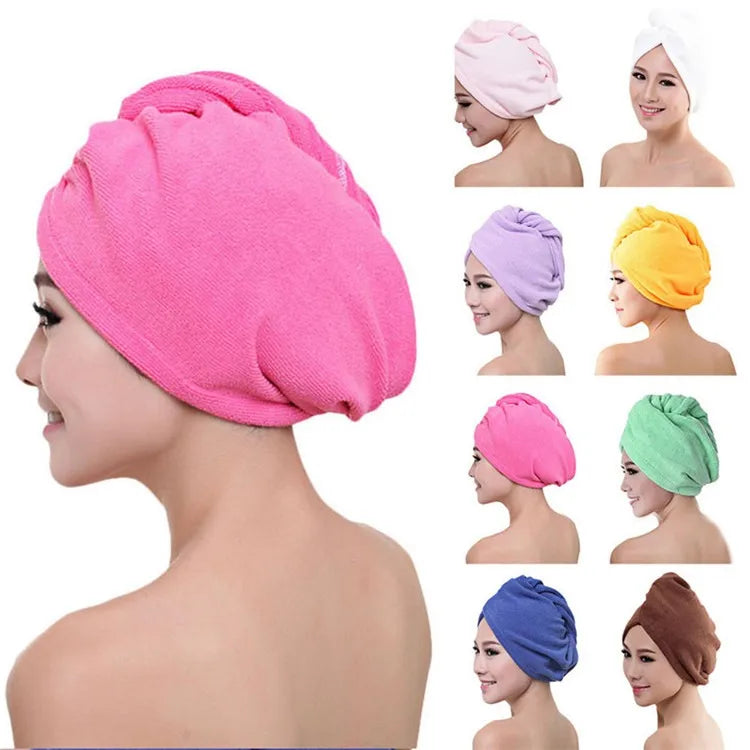 Super Absorption Turban Hair Dry Cap Microfiber Solid Towel Cap Quick-dry Hair Towel Cap Hat Bath Hat Girl's Hair Drying Hat /