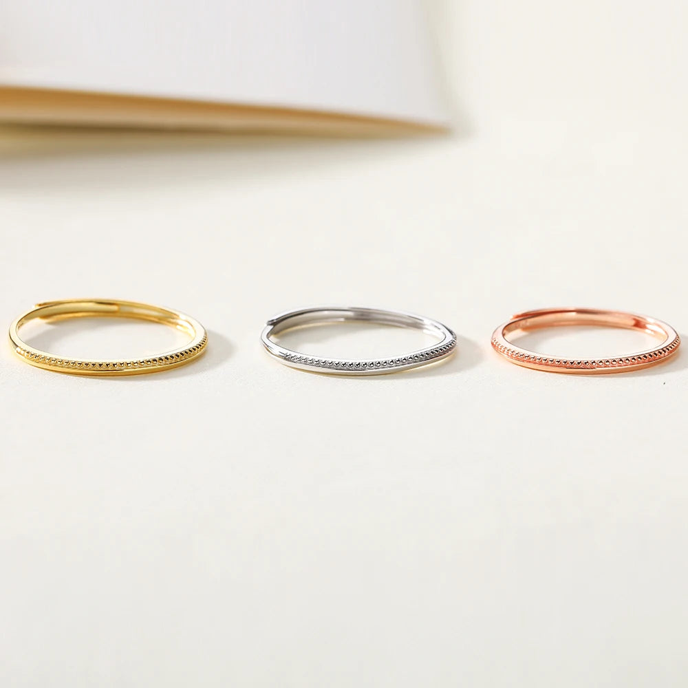 ZHILIAN New Arrival Fashion Ring Simple 925 Sterling Silver Fine Jewelry Rose Gold Ring for Women Girls