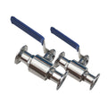 Sanitary Tri Clamp Ferrule Straight Ball Valve SS304 316L Stainless Steel 2 Way TC Manual Handle Clamped Pneumatic Ball Valve