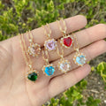 Dainty Wholesale Gold Chain Heart Zircon Pendant Necklace