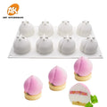 AK 8--cavity Peach Shaped Silicone Mousse Cake Molds for Bakery Kitchenware Pastry Baking Tools Chocolate Mold MC-128