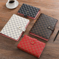 Wholesale A6 A5 Grid pattern PU leather budget binder Work Agenda 6 rings spiral notebook budget planner with 80 sheets paper