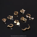 New Arrival Rose Gold Water Drop CZ Dangle Plug & Tunnel Earring Women's Wedding Gift Ear Lobe Piercing Jewelry