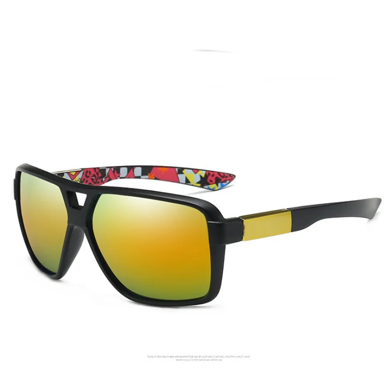 7 Colors Sports Sunglasses with Colorful Mirror Lenses and Red Square Frame Brand Sun Glasses Wholesale
