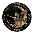 Tailai 6-8inch Fairy on the Moon Black Pendulum Divination Board for Answers Divination Tools for Occult Practices Altar Decor