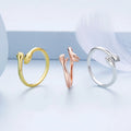 Hot Sale 925 Sterling Silver Embrace Ring Hug Warmth and Love Women 18K Metal Texture Gold Adjustable Ring BSR176