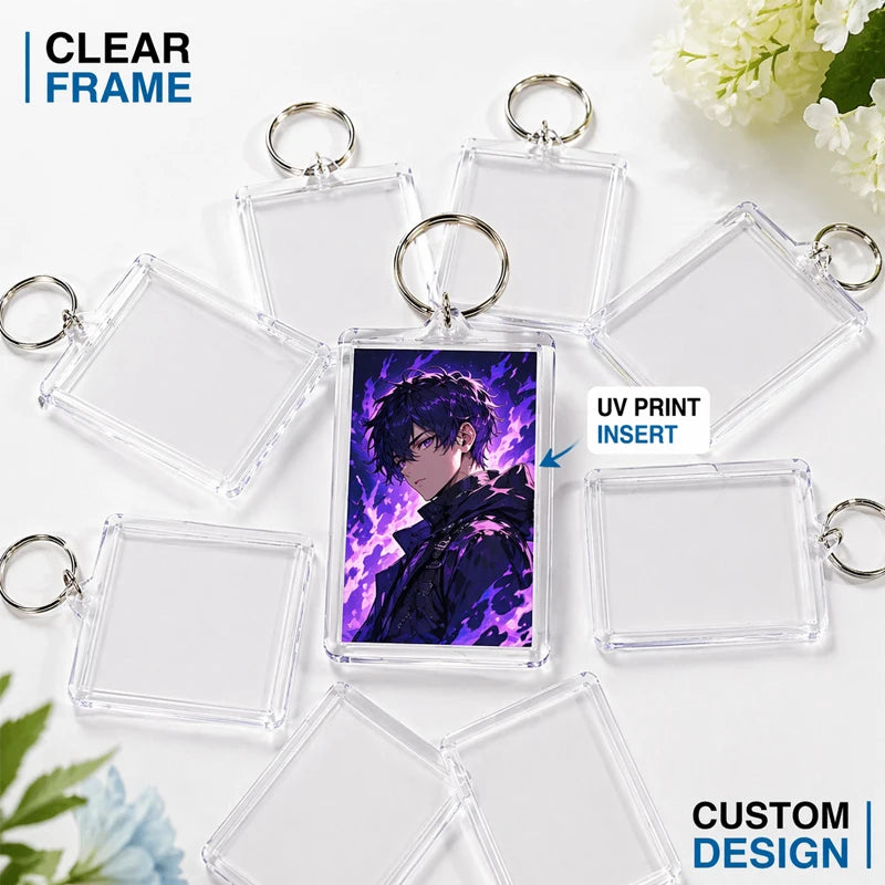 CNAWO Acrylic Keychain with UV Printing Anime Cartoon Decorative Keyring for Backpack Merchandise & Retail