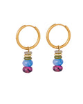 Hot Selling Fashion Trend Brand Stainless Steel 18k PVD Gold Plated Hoop Natural Stone Pearl Tassel Earrings for Women