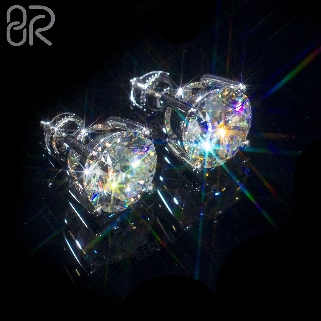Hot Selling Vvs Moissanite Earrings Pass Diamond Tester Iced Out Round Brilliant Cut 14K Gold Plated 925 Silver Earring Stud MegaBDM