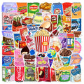 50PCS Vintage brand food vinyl small beverage drink label trendy cute cartoon snack sticker
