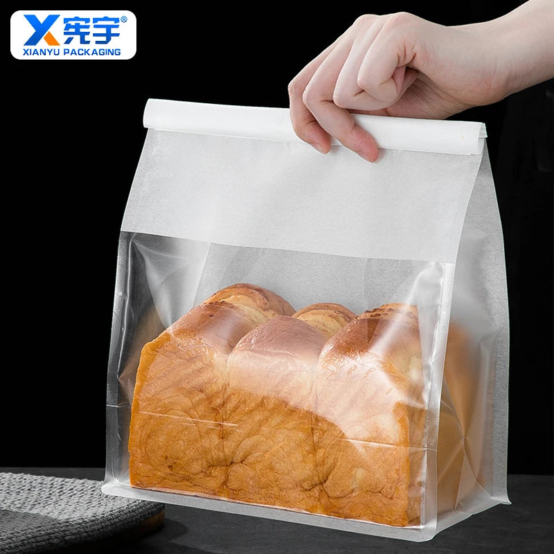 Wholesale Recyclable Kraft Paper Toast Bread Bags for Packaging Food Such As Noodles Pizza Sushi Jelly Pet Food Chewing Gum