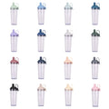 New Double-layer Plastic Tumbler Custom Large Hole Suction Pearl Milk Tea Portable Magnetic Handle Water Tumbler for Bubble Tea