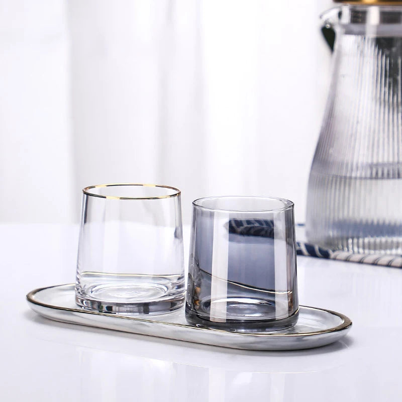Durable Elegant Marble Design Ceramic Mouthwash Cup Multi-Purpose Bathroom Rinse Cup Water Cup for Home Use