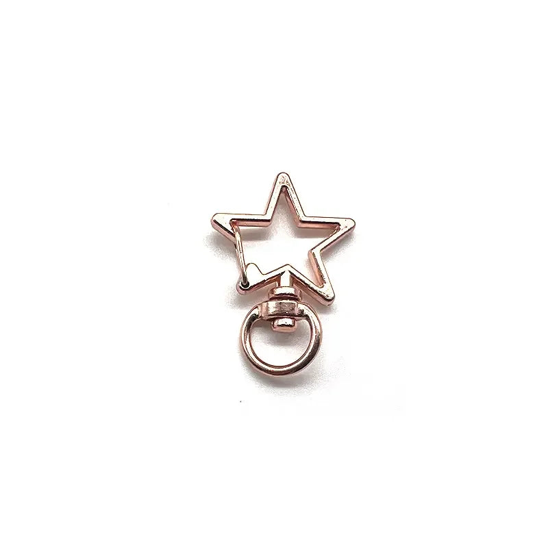 AA00155 Metal Keychains Star Shaped Key Rings Swivel Snap Hook Buckle Keychain DIY Jewelry Accessories