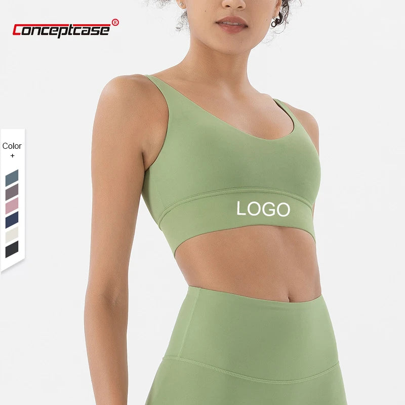 Custom Apparel Gym Wear Yoga Top Cross Back Sports Bras Sexy High Impact Sujetador Deportivo Vest Sports Women Tops Workout Bra