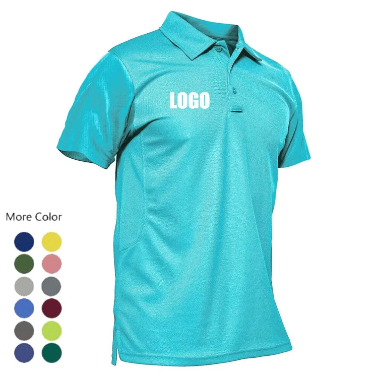 Manufacturers for Customs Clothes Mens Summer POLO T-ShirtsPlain Short Sleeve T-shirt Polyester Quick DryMens Golf Shirt OEM