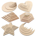 Christmas Decoration Wood Slices Natural Blank Round Wood DIY Burning Crafts Unfinished Wood Slice