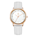 SHENGKE Womens Watches Luxury Leather Band Ladies Quartz Watch for Girls Simple Watches Gold/Black Color 2024 New Arrival