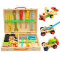Wooden Toolbox DIY Construction Tool Wooden Tool Box Kids Early Education Toys for Assembly Disassembly Toy