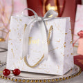 Price Elegant Customized Brand Logo Luxury  Shopping White Paper Gift Bags With Ribbon Handles