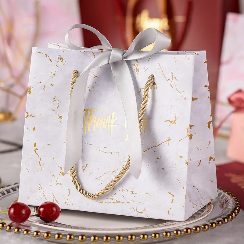 Price Elegant Customized Brand Logo Luxury  Shopping White Paper Gift Bags With Ribbon Handles