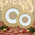 11 with 8Inch Holiday Luxury Bone China Decoration Restaurant Gold Decoration Dinner Plates Dish Plate Ceramic for Wedding