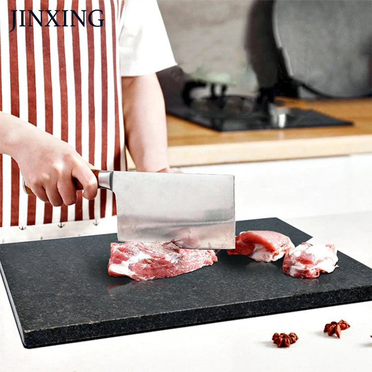 Modern Durable Non-Stick Black Rectangle 1.3cm Thick Jin Star Brand Stone Cutting Board Stain Resistant Kitchenware