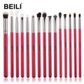 For 15-Piece Premium Makeup Brush Set with Soft Synthetic Hair & Wooden Handle for Face Application for All Skin Types