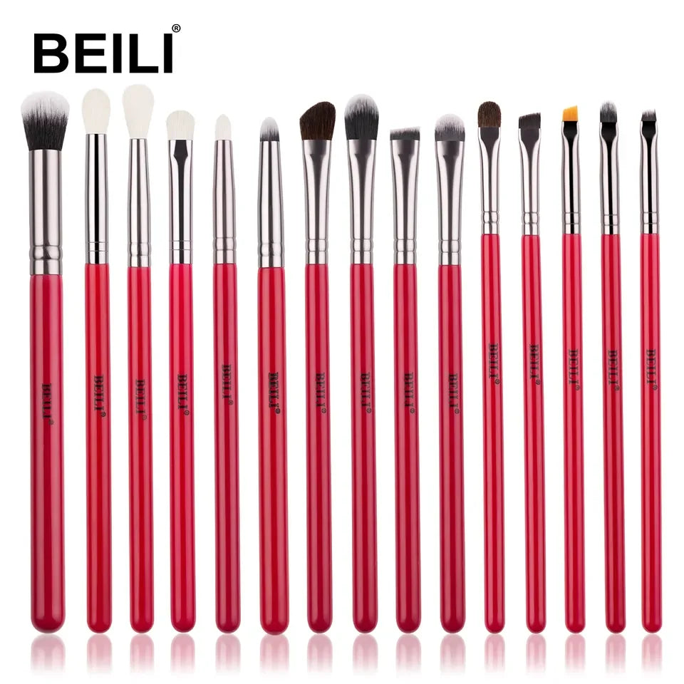 For 15-Piece Premium Makeup Brush Set with Soft Synthetic Hair & Wooden Handle for Face Application for All Skin Types