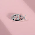 Animal Jesus Fish Enamel Pins Lapel Brooch Sweater Shirt Accessories Gifts Silver Color Cartoon Women Kids Jewelry Friends