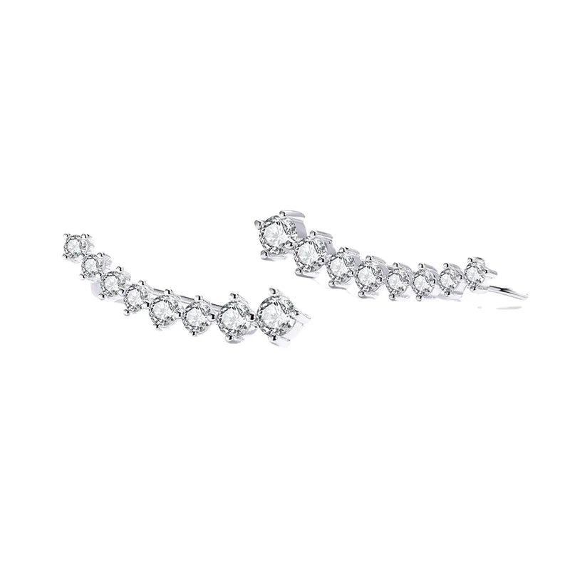 Design Cute Fine 925 Silver Jewelry S925 Sterling Silver Dazzling Stone New Type Star Long Zircon Stud Girls Earrings Women