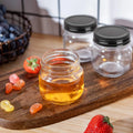 8oz Honey Glass Jar Jam Spice Jelly Food Storage Glass Jar With Screw Metal Lids Support Customization Logo Packaging Box