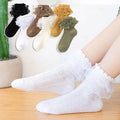 Wholesale Spring Plain Black White Frilly Socks Children Cotton Ruffle Socks for Kids Girl