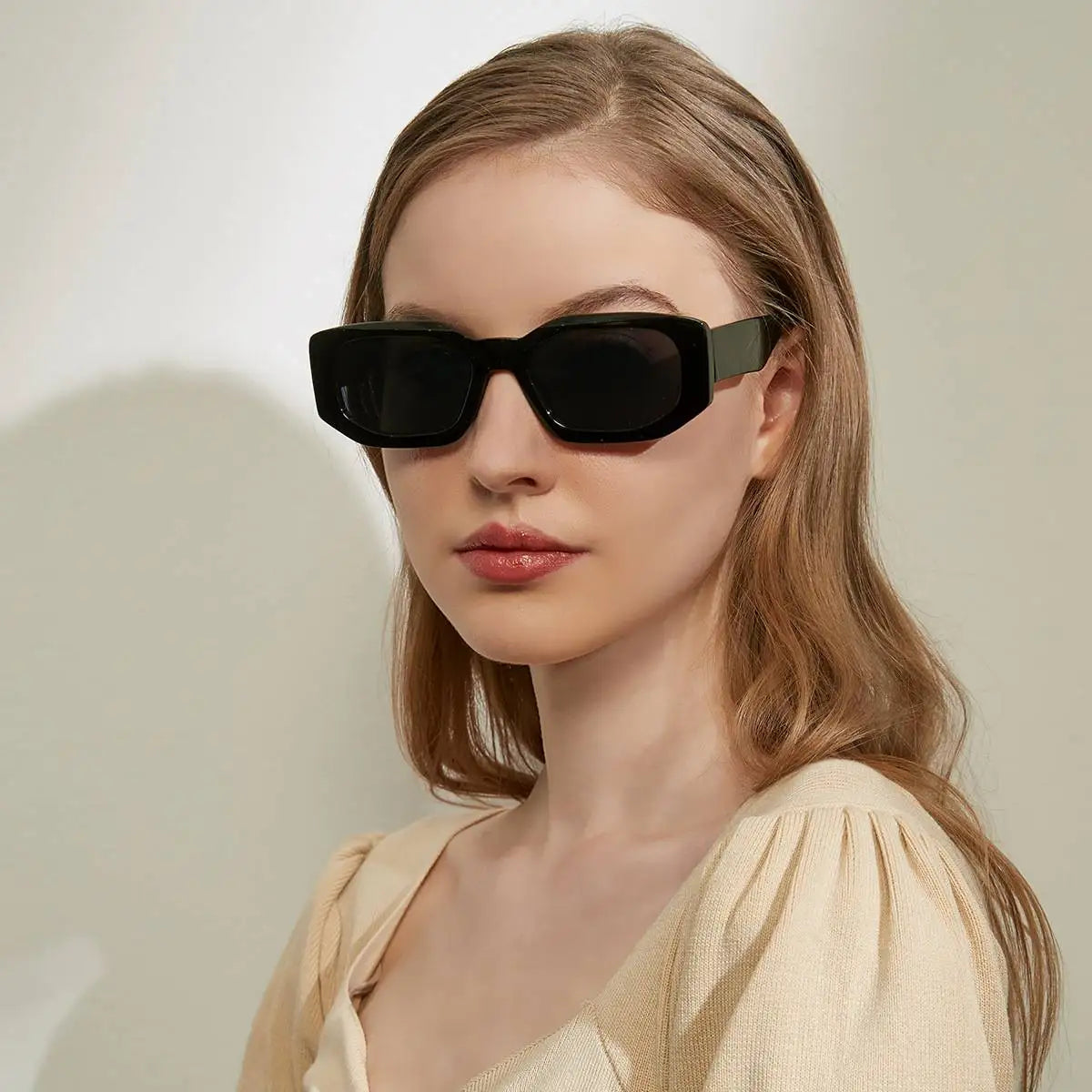Hot Sale Female Retro Rectangle Shade Glasses Womens Cute Jelly Colorful Fashion Design Sunglasses