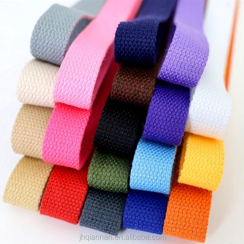 Factory Directly Supplies 20mm Black White Polyester Cotton Webbing Pearl Grain Yarn-Dyed Qiannan Brand Backpack Portable