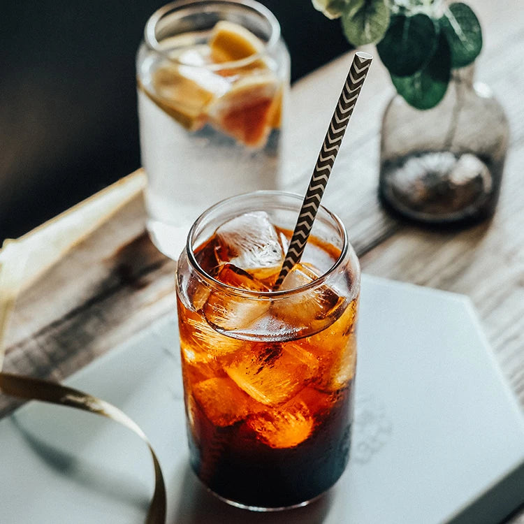 Glass Cups Set - 24Oz Mason Jar Drinking Glasses Bamboo Lids & Straws 2 Airtight Cute Reusable Boba Bottle