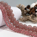 Natural Crystal Beads for Jewelry Making Strawberry Quartz Beads Lose Gemstone  Round 10mm Beads