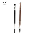 Portable Custom Logo Double-Ended Angled Eyeliner Brow Tinting Brush Sustainable Powder Compact Collection Single Makeup Brush