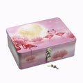 Wholesale Luxury Wedding Hinge Tin Gift Packing Box With Lock Custom Lockable Small Black Metal Tin Box With Hinge Lid
