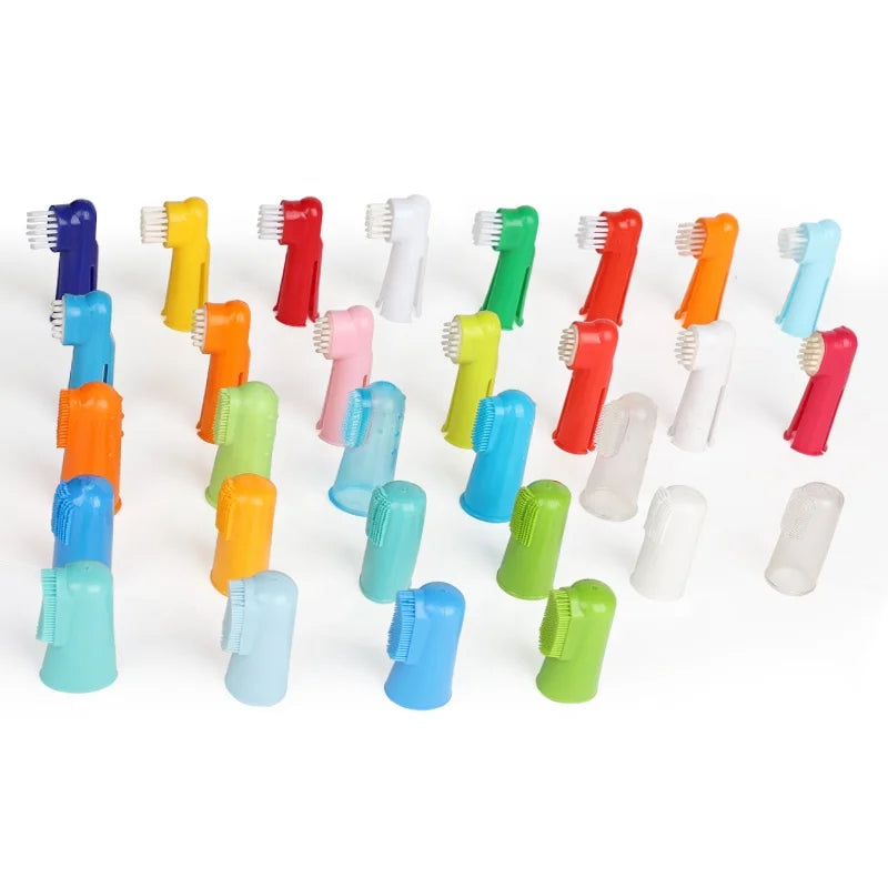 Factory Wholesale Multicolor Pet Finger Brush Cat Dog Finger Toothbrush Dental Care