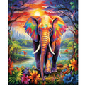 Elephant Diamond Painting Full Round 5d Diy Embroidered Animal Cross Stitch Rhinestone Art Home Decor 30x40cm/12x16inch
