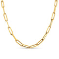 Wholesale 18K Gold Plated Stainless Steel Jewelry Trendy Round Flat Rectangle Paper Clip Link Necklace Chain for Gifts