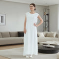 Loriya Wholesale Abaya Manufacturer Islamic Clothing Women's Dresses Wrinkle Polyester Sleeveless Inner Slip Dress Plain Abaya