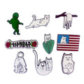 Funny Cat Black Metal Material Custom Lapel Pins No Mold Fee