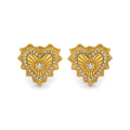 18 k Gold Plated Hypoallergenic Stainless Steel Cute Vintage Love Heart Embossed Earrings for Party Gift