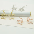 Wholesale Fine Jewelry Solid Silver Fancy Earrings S925 Star Shaped Pure Silver Earring Stud