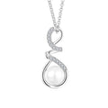 925 Sterling Silver Infinity Pearl Pendant Necklace for Women