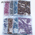 JUNAO Wholesale Bulk Package SS3-SS50 Non Hotfix Crystal Strass Clear Color Flatback Glass Rhinestone for Dress