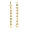 Hipster Nightclub Jewelry Personality Temperament Earrings Gold Small Round Piece Long Tassel Earrings for Women Girls